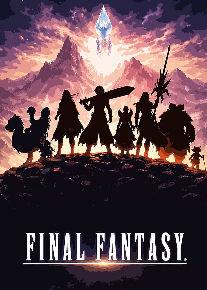 Final Fantasy Silhouette Poster