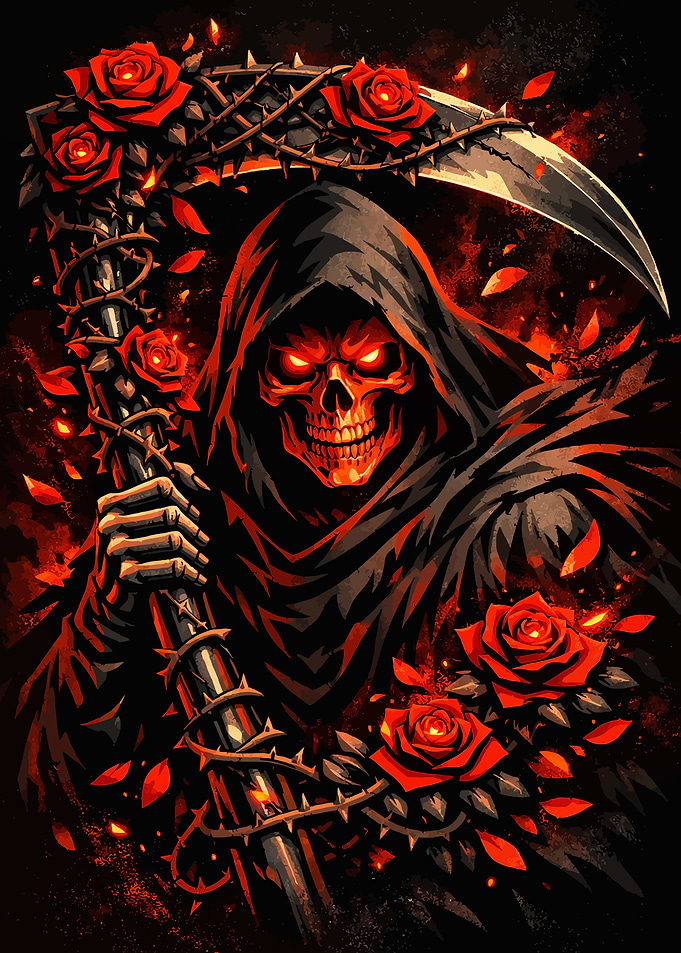 Grim Reaper with Roses