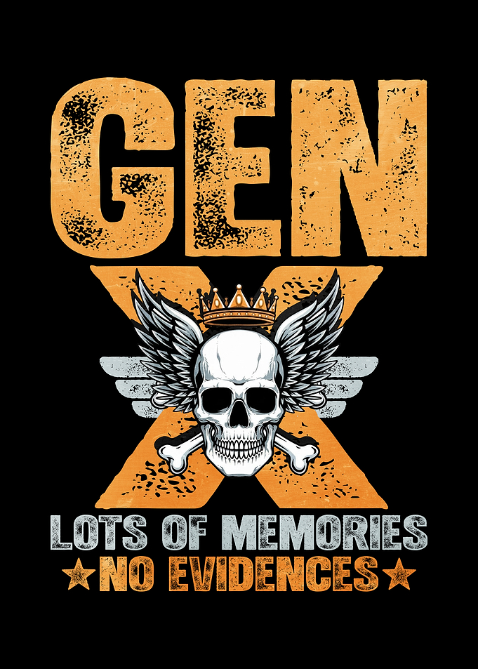 Gen X Skull with Wings and Crown