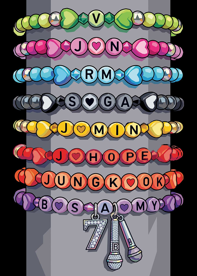 BTS Member Bracelets with Charms
