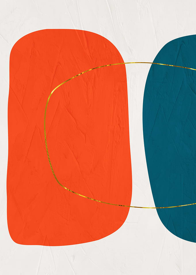 Abstract Geometric Shapes with Gold Accent
