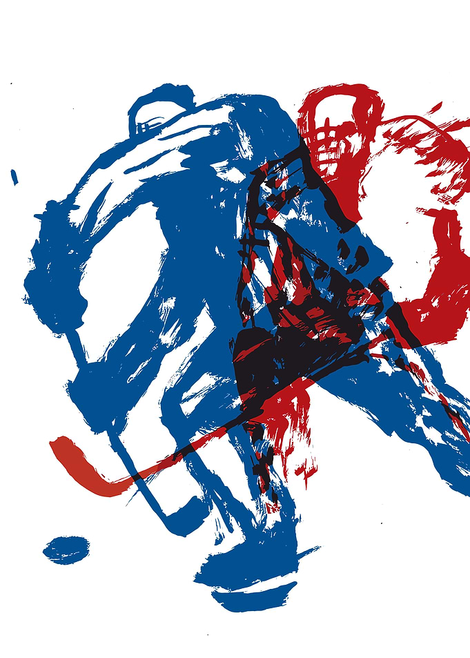 Abstract Hockey Players