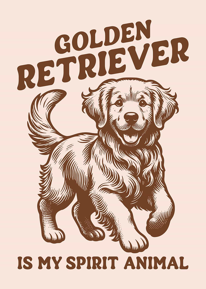 Golden Retriever Is My Spirit Animal Funny Humorous Dog Lover