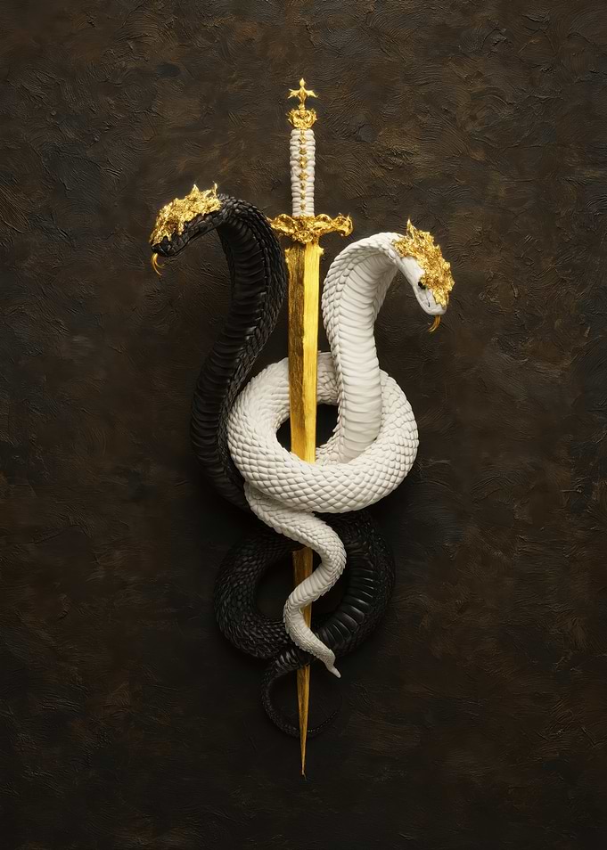 Yin Yang Snakes and Sword
