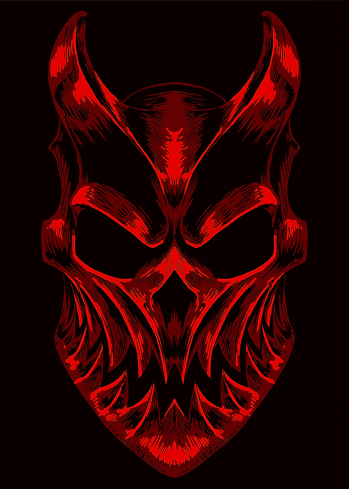 Red Demon Skull Mask