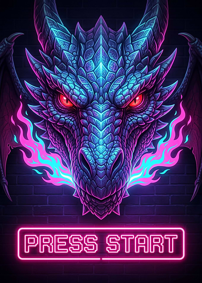 Neon Dragon Press Start