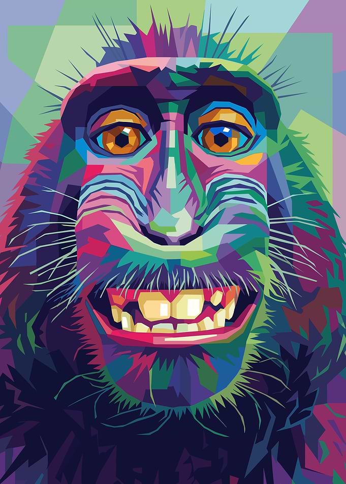 Colorful Monkey Portrait