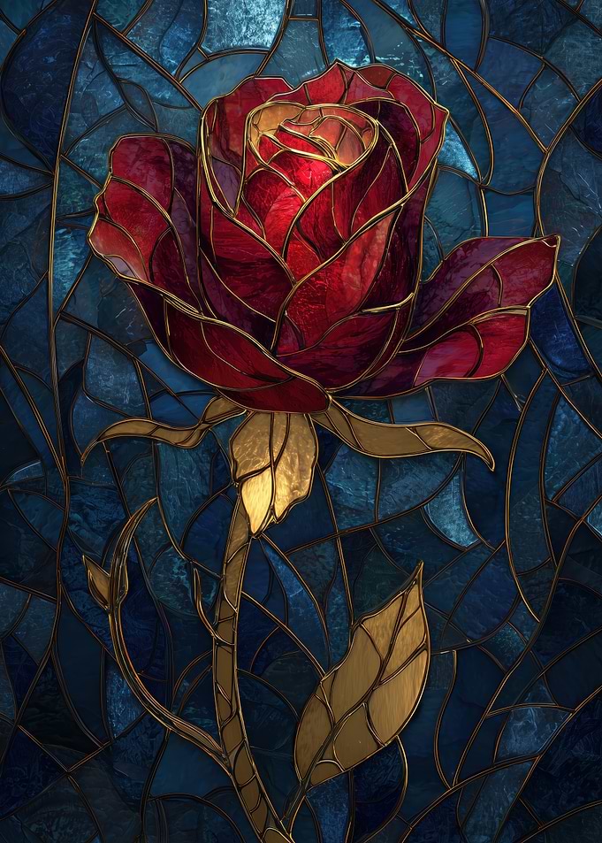 Stained Glass Rose