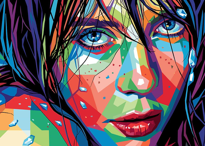 Colorful Portrait of Billie Eilish
