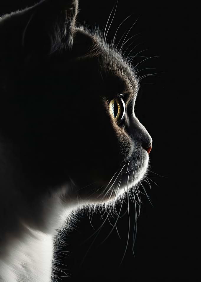 Close-up Profile of a Cat