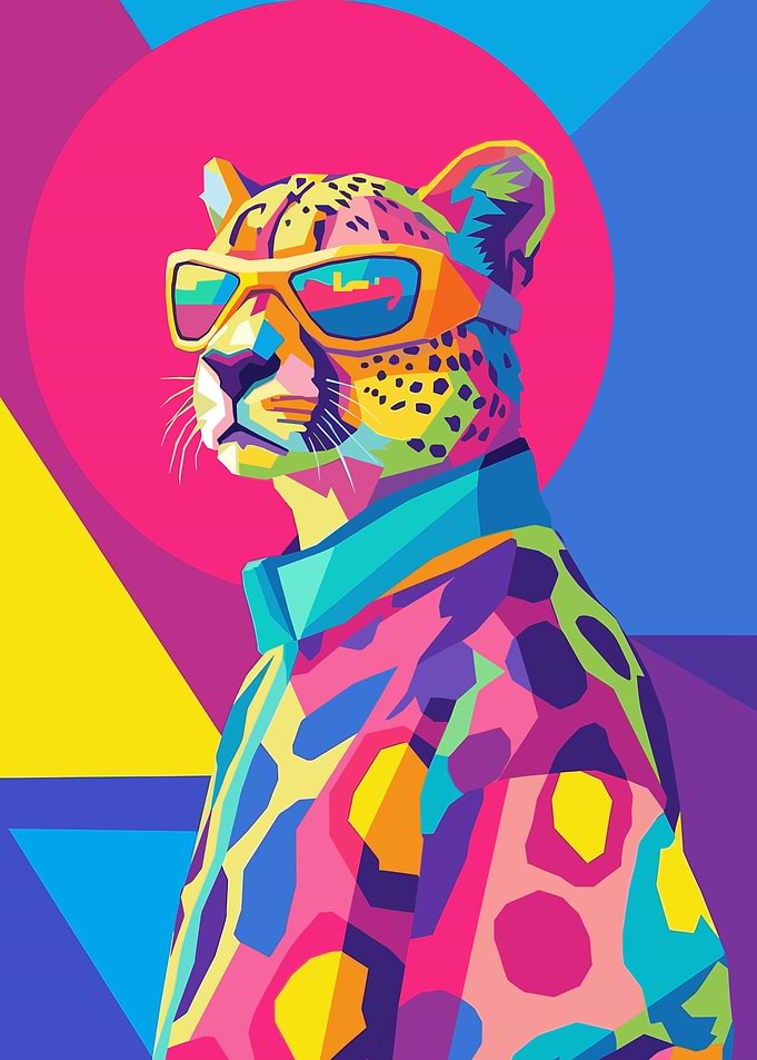 Cool Leopard in Sunglasses and Jacket