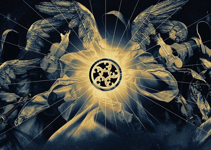 Angels with Violins and a Central Emblem