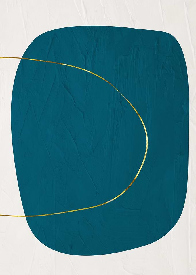Abstract Teal and Gold Shapes