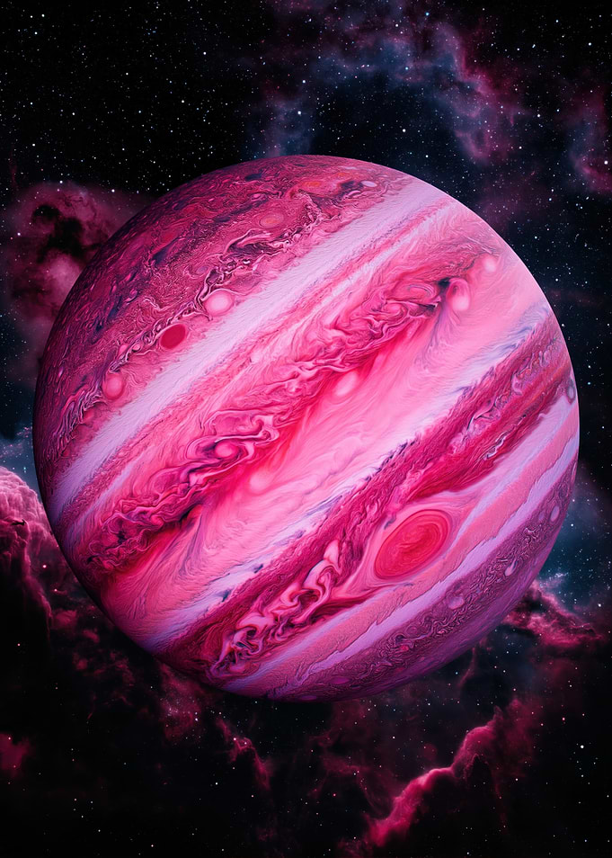 Pink Jupiter in Space