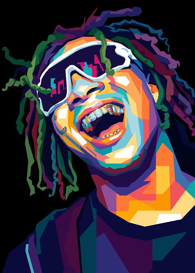 Lil Uzi Vert Colorful Portrait of a Rapper