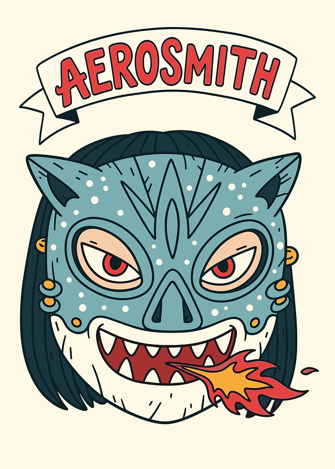 Aerosmith Band Mask with Fire