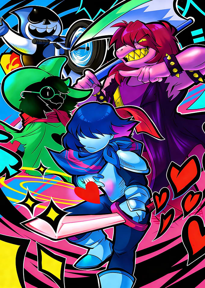 Deltarune Characters in Dynamic Poses