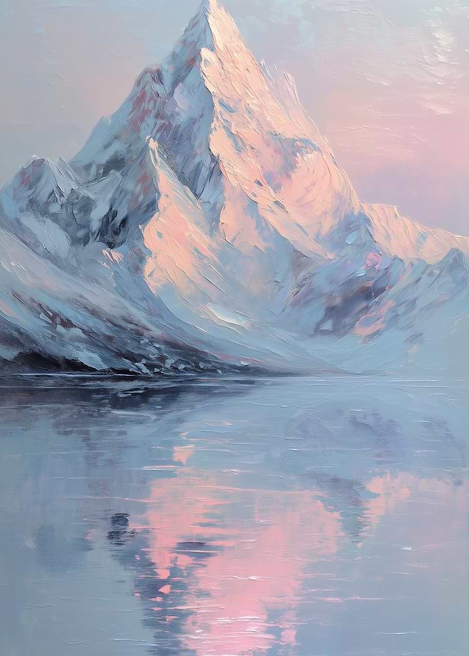 Snowy Mountain Reflection at Sunrise