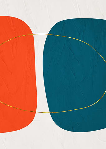 Abstract Shapes with Gold Outline