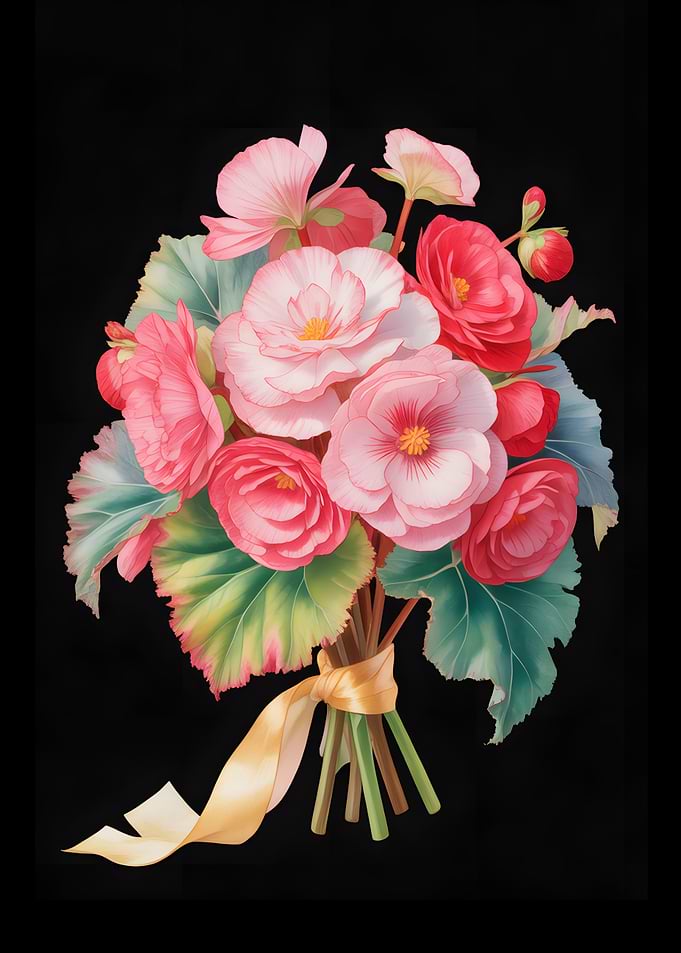 Pink and Red Begonia Bouquet