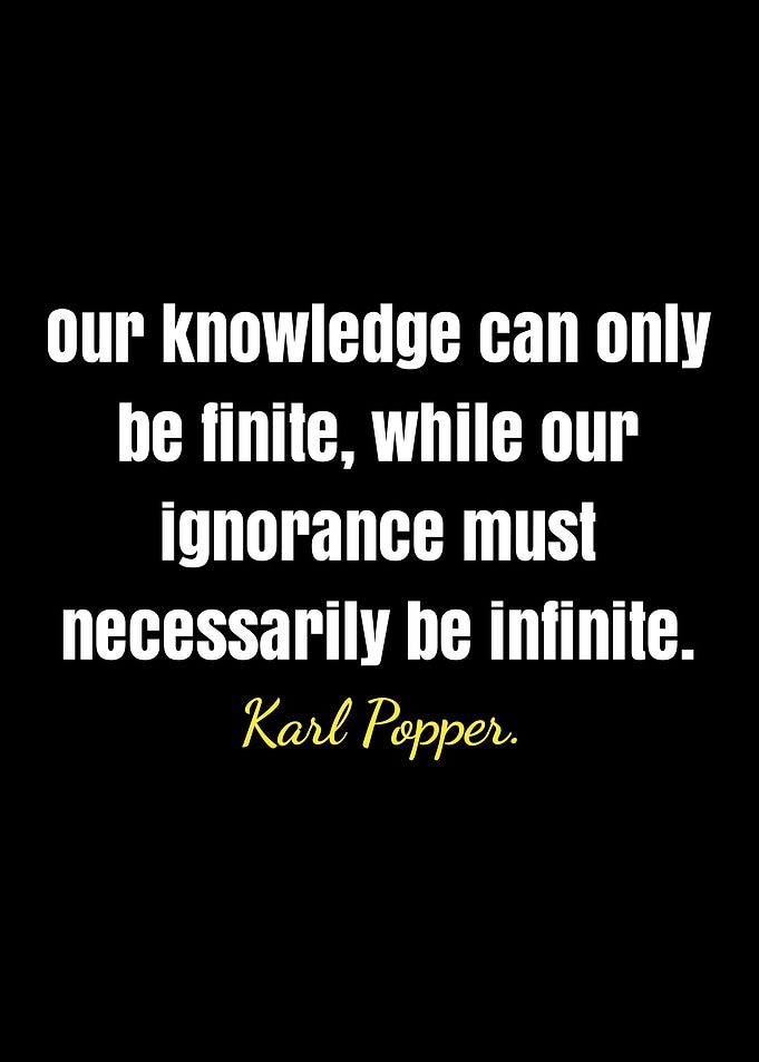 Karl Popper quote on knowledge and ignorance