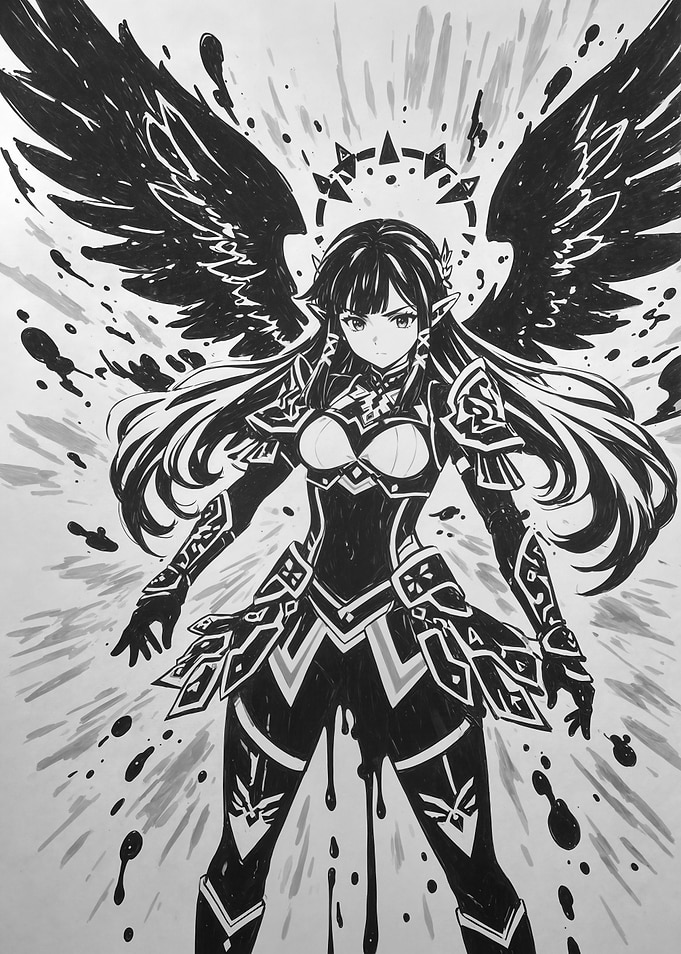 Dark Angel Warrior Anime Art