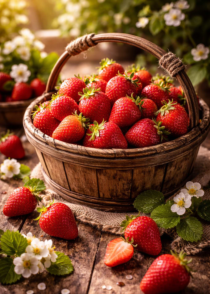 Basket of Fresh Strawberries