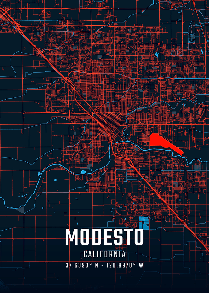 Modesto California City Map