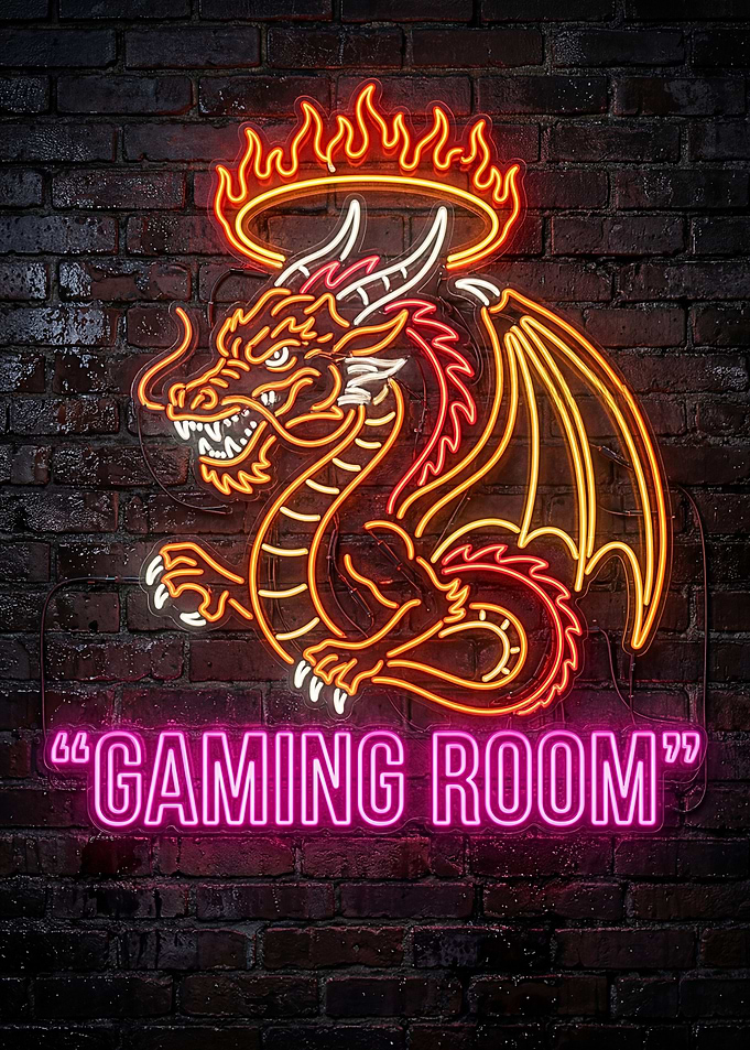 Dragon Neon Sign for Gaming Room
