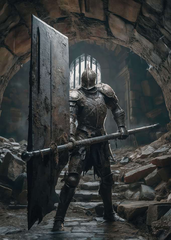 Knight with Giant Sword in Ruins
