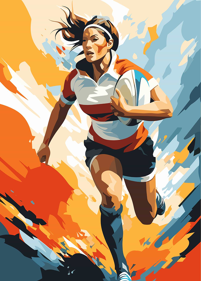 Woman Playing Rugby