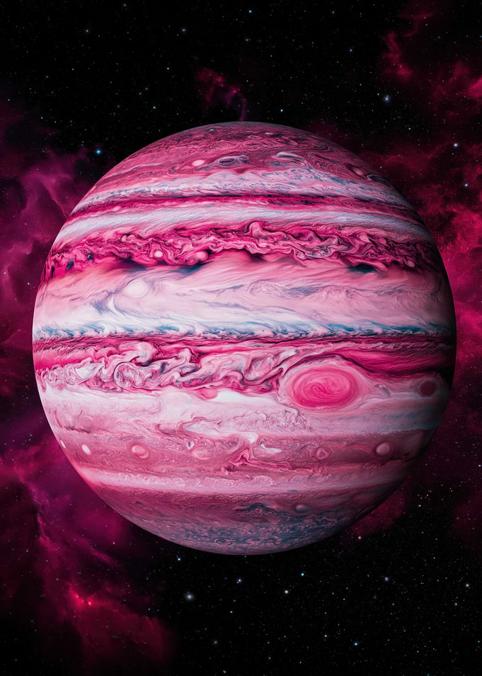 Pink Jupiter in Space