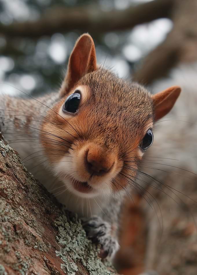 Close-up of a curious squirrel