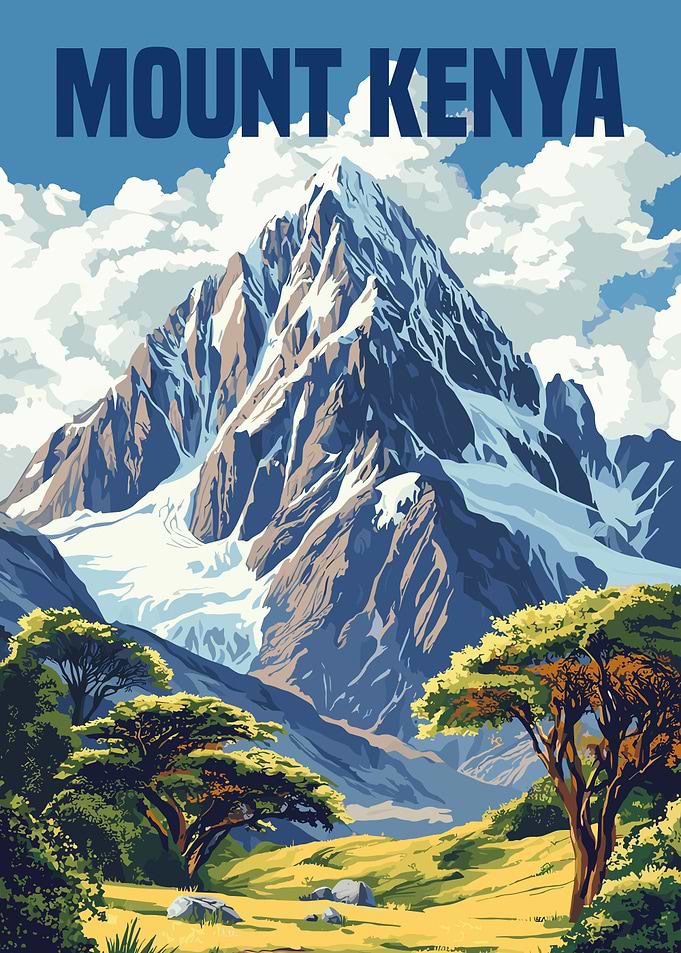 Mount Kenya Mountain Poster