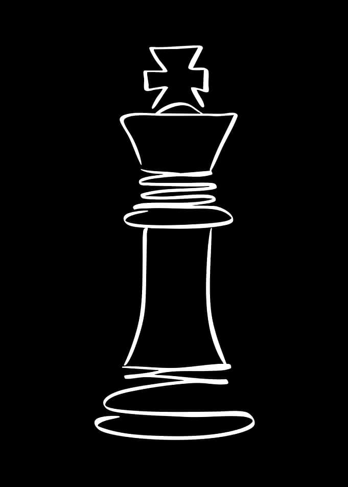 White King Chess Piece Outline