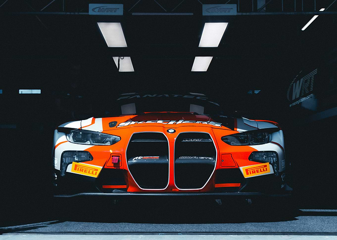 BMW M4 GT3 Race Car in Garage
