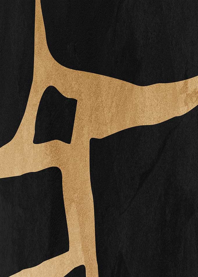 Abstract Gold and Black Shapes