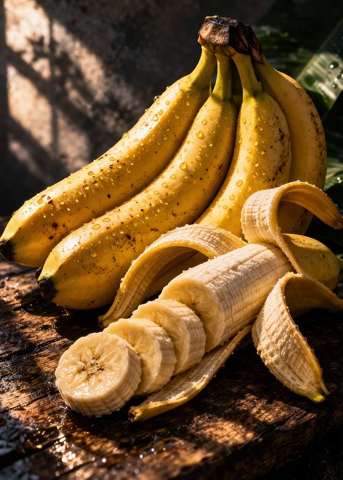 Fresh Bananas on Wooden Surface
