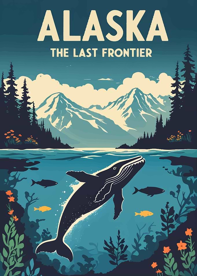 Alaska The Last Frontier Vintage Poster