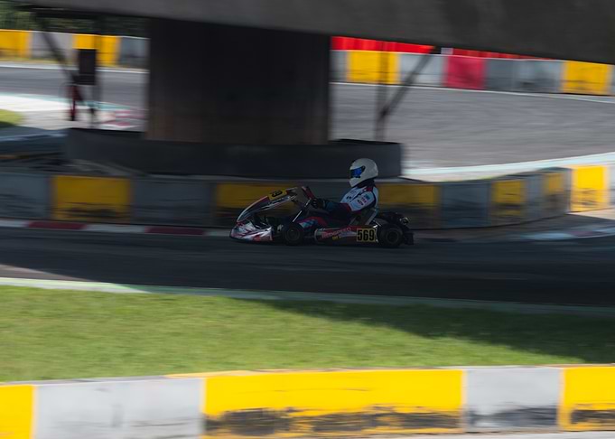Go-kart racer on track
