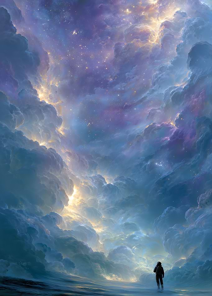 Astronaut in a Cosmic Nebula