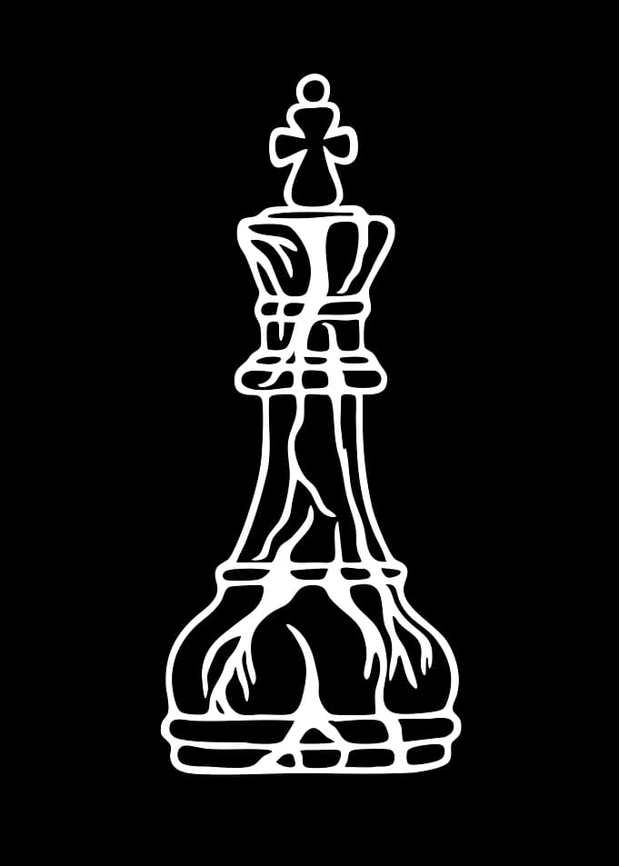 White Chess King Silhouette