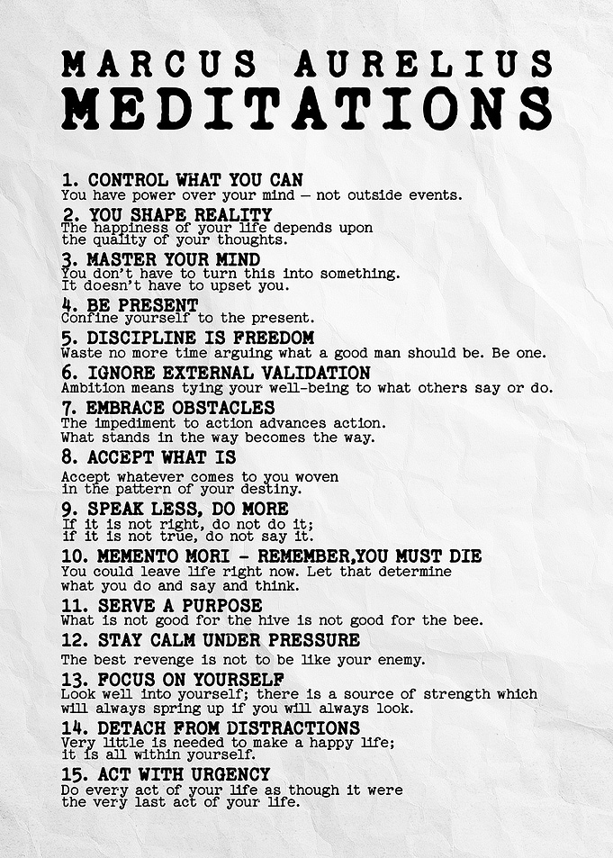Marcus Aurelius Meditations List