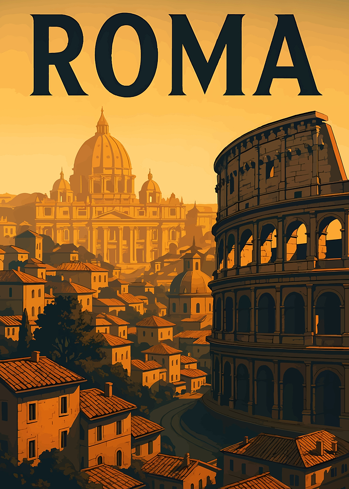 Vintage Roma Travel Poster