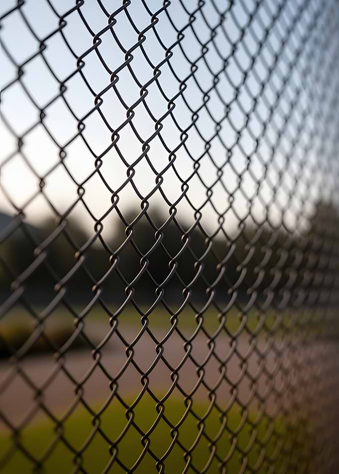 Chain Link Fence with Blurred Background
