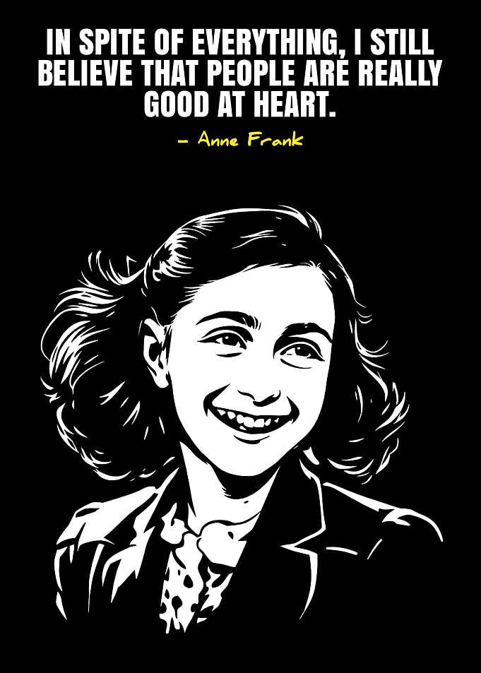 Anne Frank quote and portrait