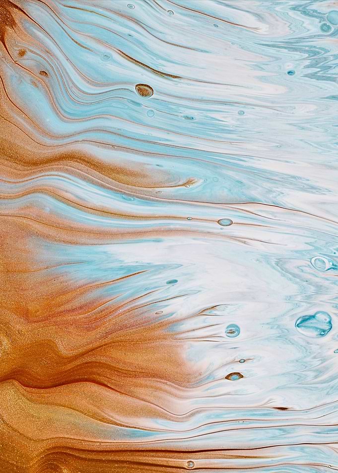 Abstract Swirls of Gold and Blue