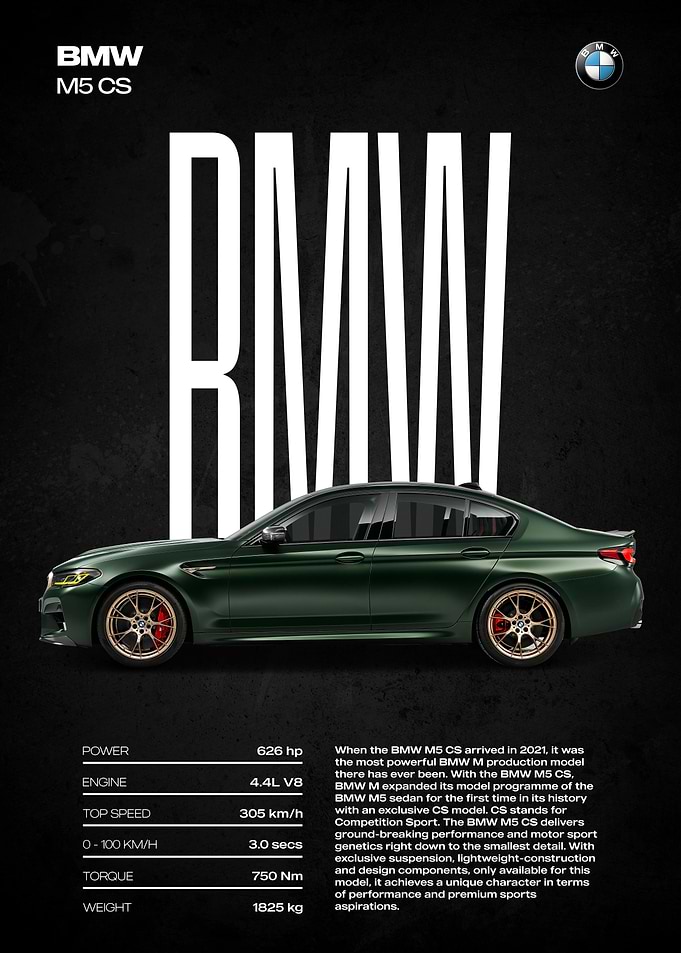 BMW M5 CS Dark Green Sedan