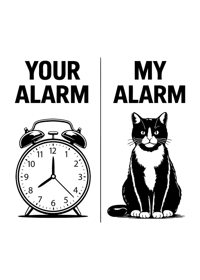 Your Alarm vs My Alarm Cat Meme