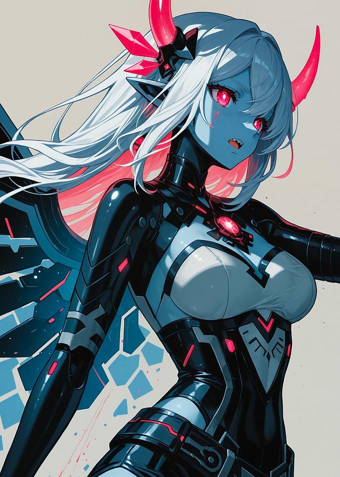 Cyberpunk Anime Demon Girl
